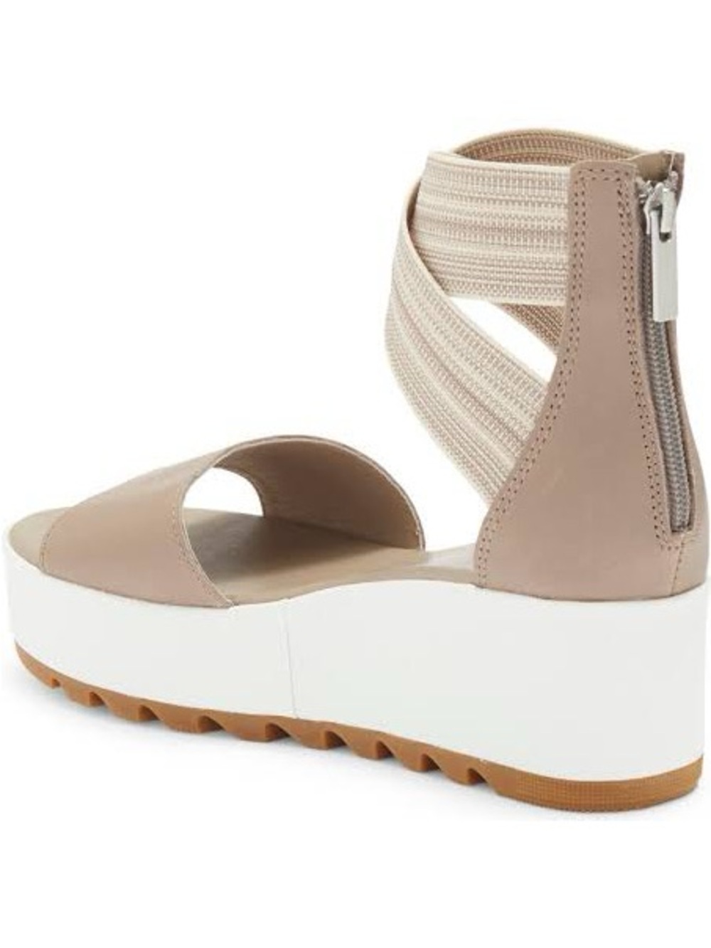 Women’s Sorel Cameron Beige Elastic Ankle Wedge Sandals